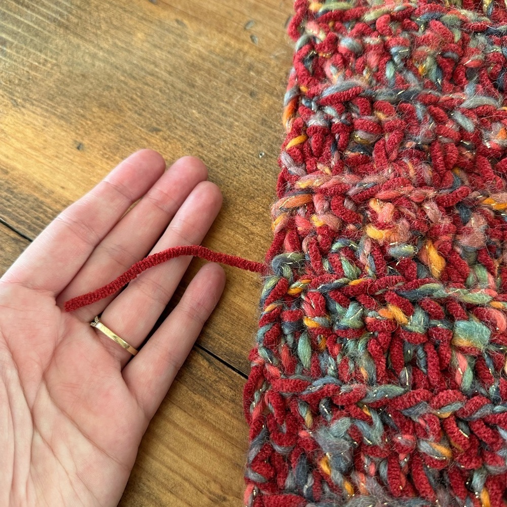 Multicolor Hand-Knit Scarf - Picture 2 of 3